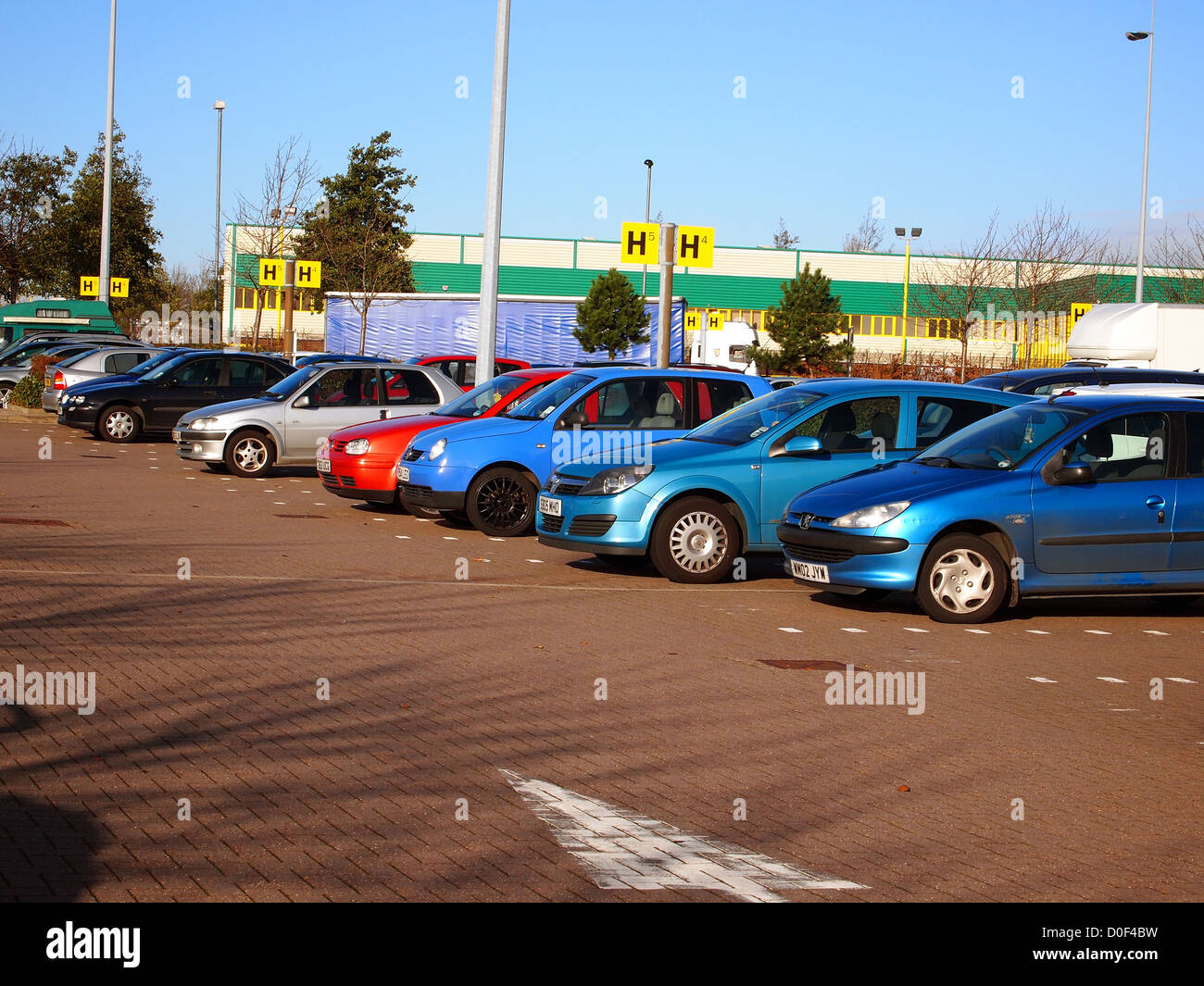 Lines of parked cars at the regional shopping centre of Cribbs Causeway