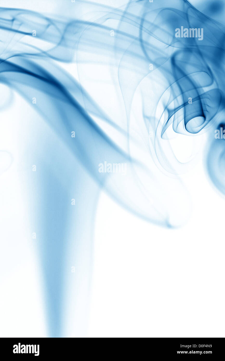 blue smoke on white background Stock Photo - Alamy