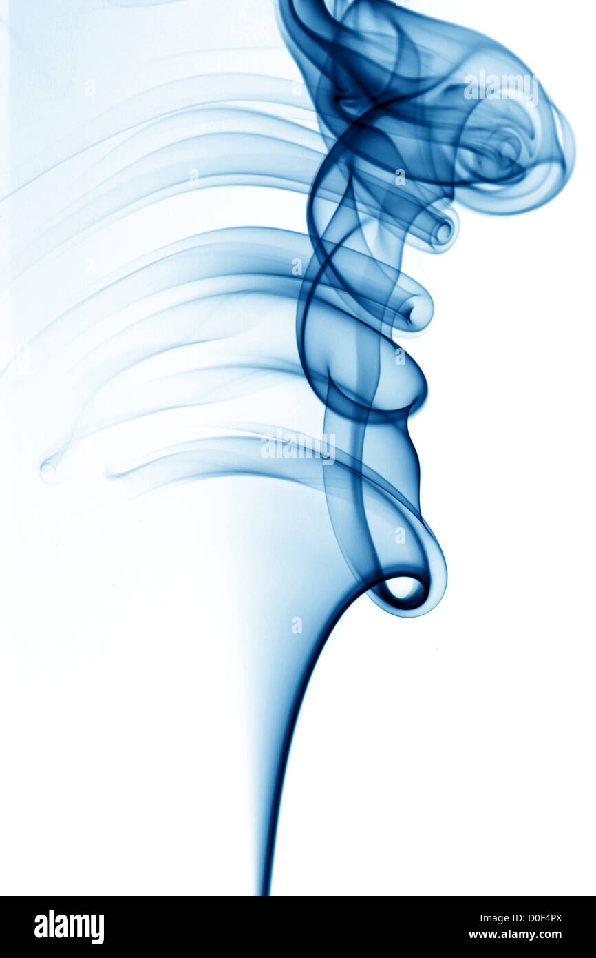 blue smoke on white background Stock Photo - Alamy