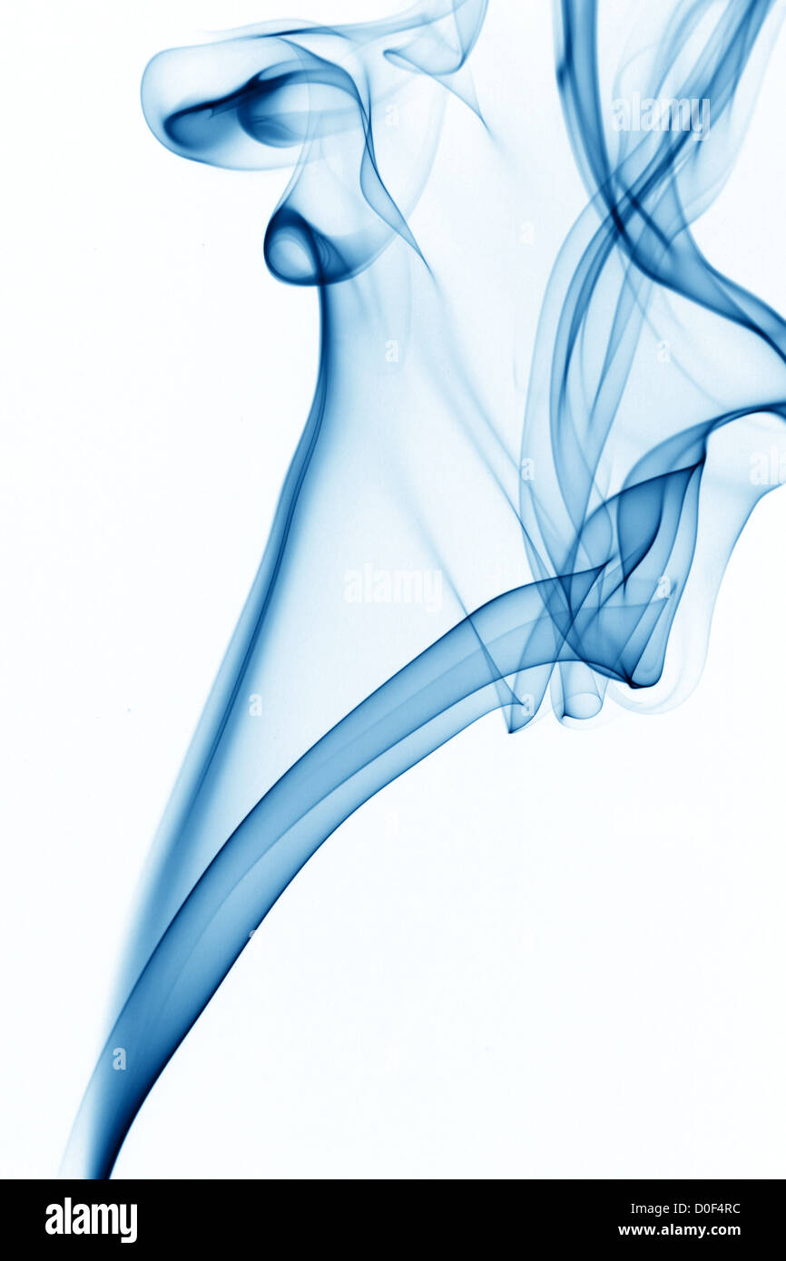 blue smoke on white background Stock Photo - Alamy