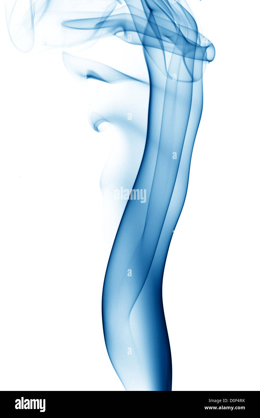 blue smoke on white background Stock Photo - Alamy