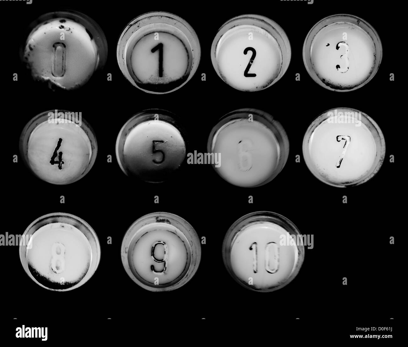 old elevator buttons Stock Photo