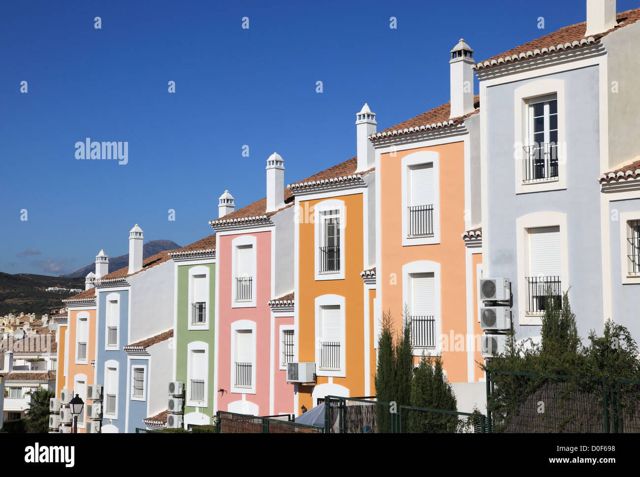 Colorful apartment building in Andalusia, southern Spain Stock Photo