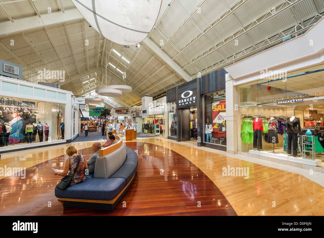 Interior of the Sawgrass Mills shopping mall, Sunrise, Broward County, Florida, USA Stock Photo