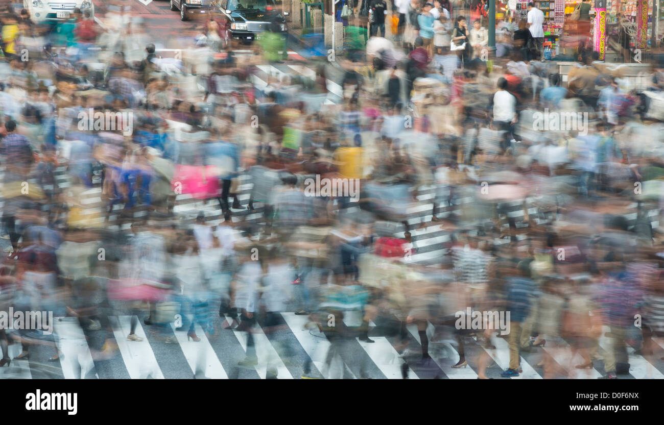 Aerial view of Shibuya Crossing Shibuya Tokyo Japan Stock Photo