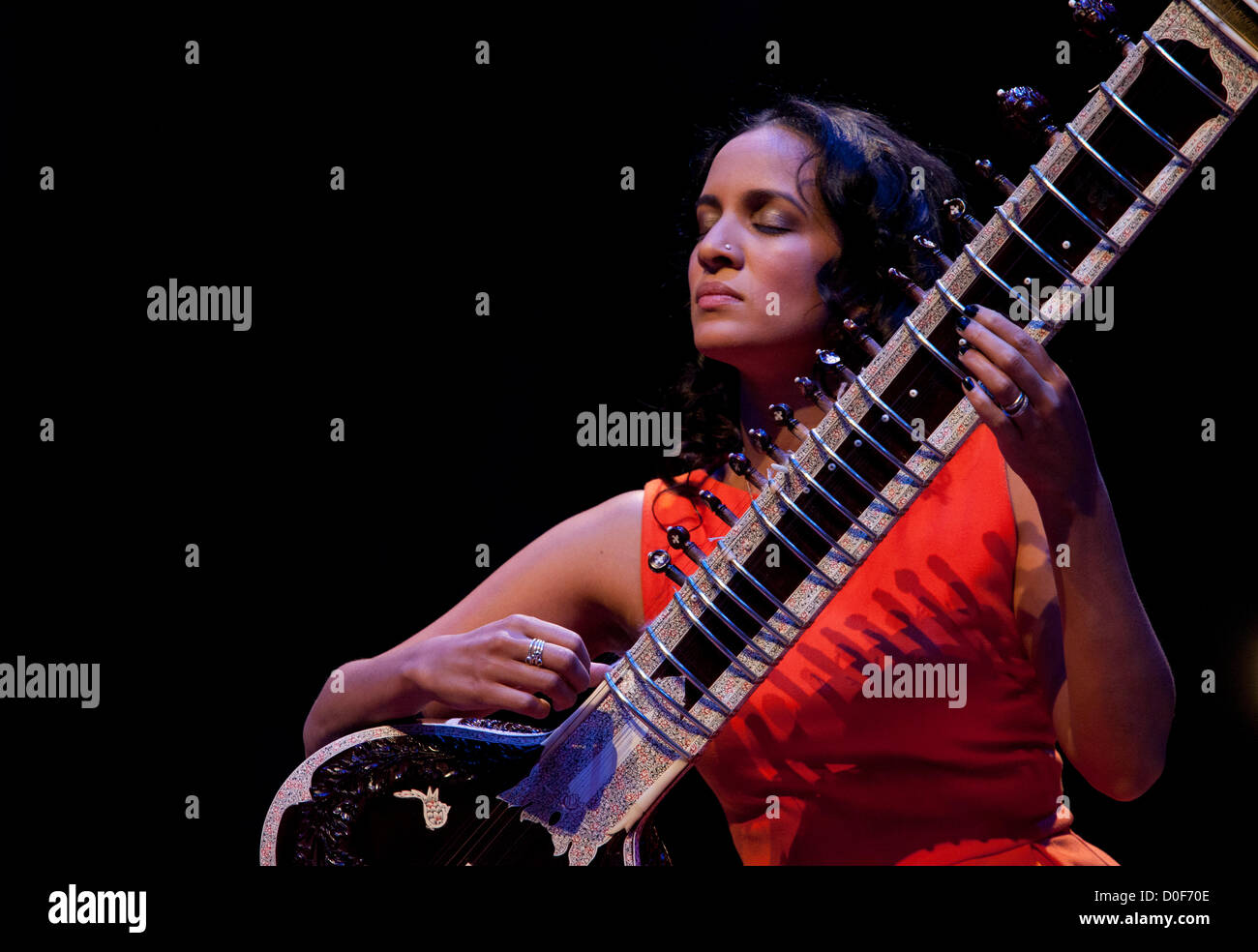 Anoushka Shankar (Best Artist award) plays sitar at the Songlines World