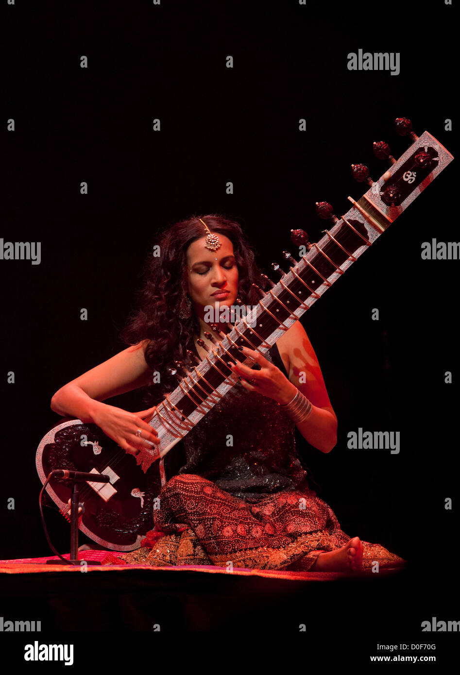 Anoushka Shankar (Best Artist award) plays sitar at the Songlines World
