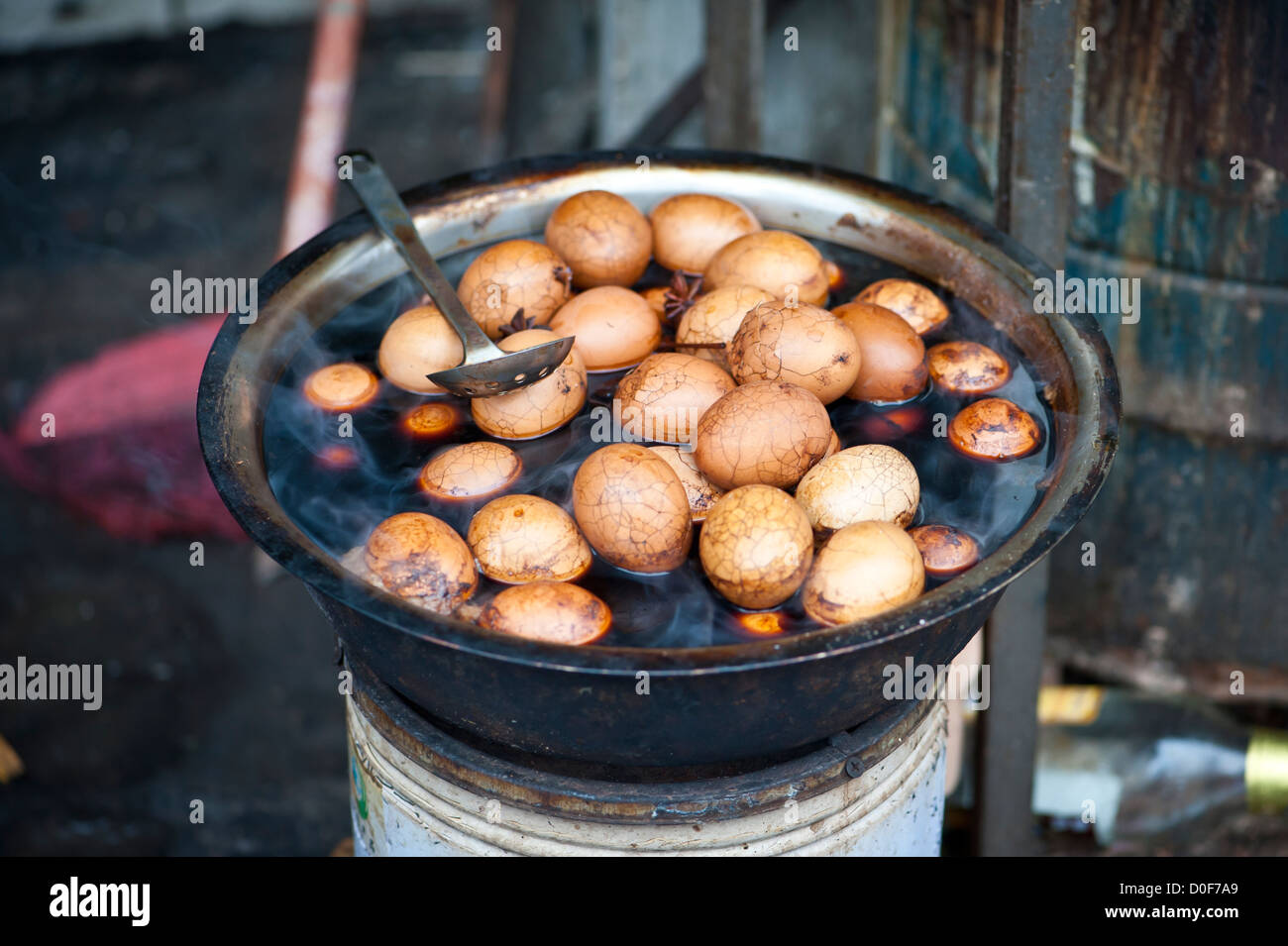 'One hundred year old' eggs, Pudong, China Stock Photo