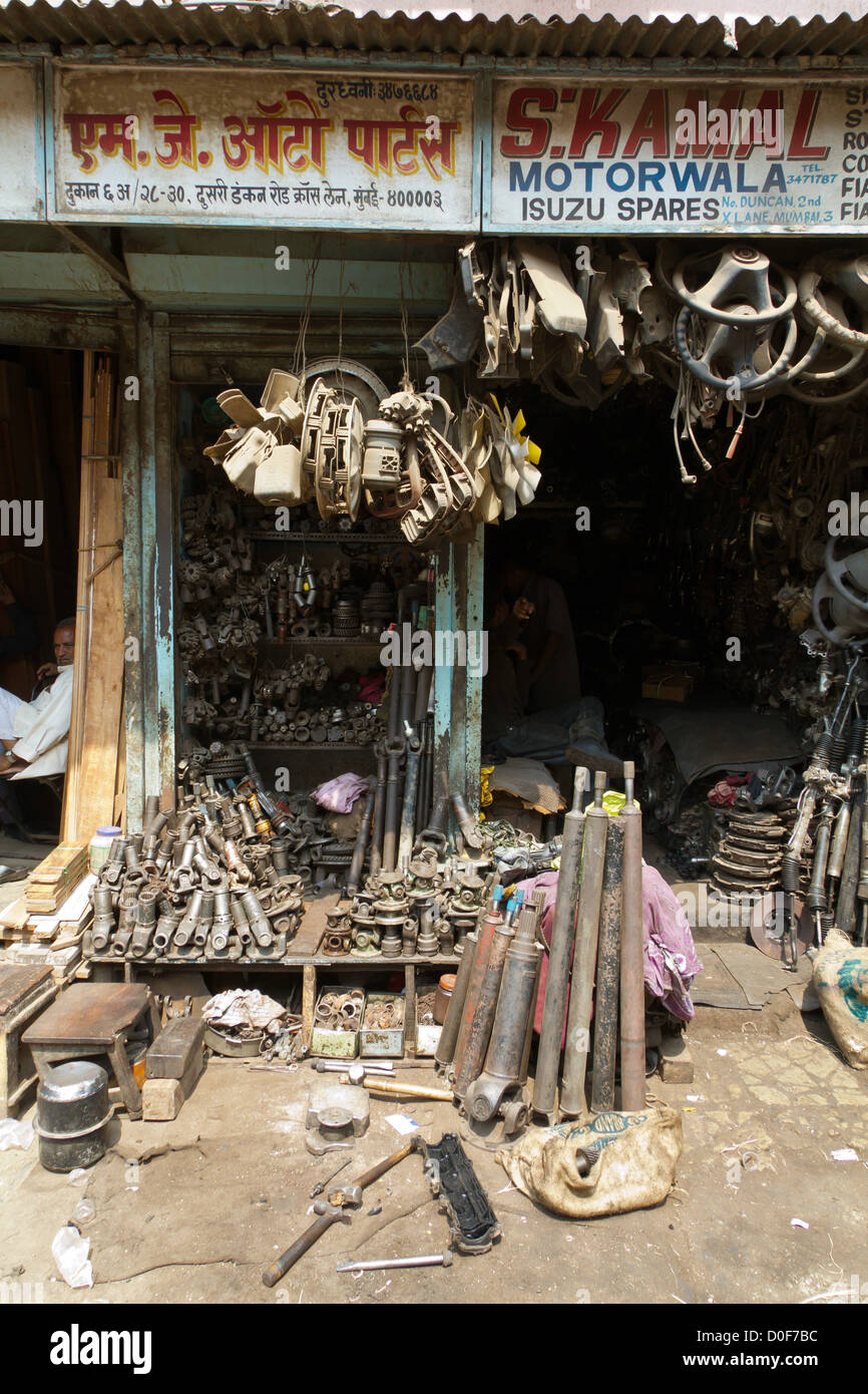 Typical Shop for Spare Parts on the Chor Bazaar in Mumbai, India Stock