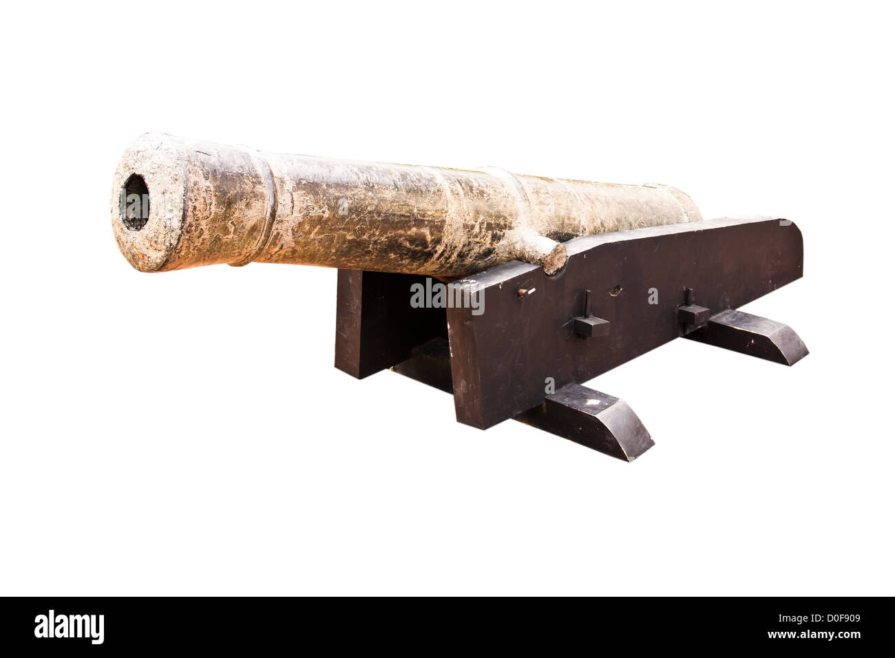 Ancient cannons isolated on white background Stock Photo - Alamy