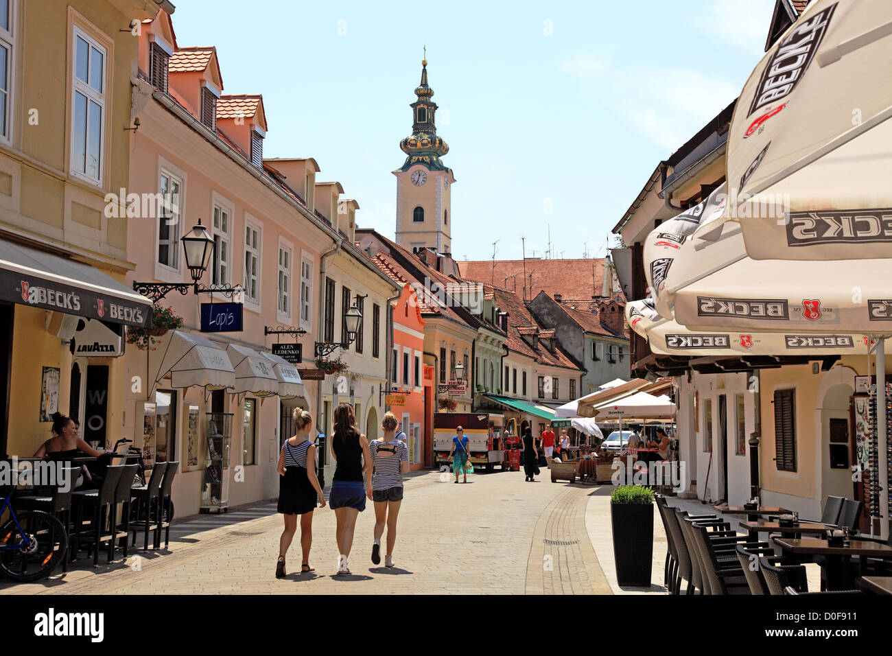 Tkalciceva Street Pedestrian Area , old town Zagreb Croatia Stock Photo