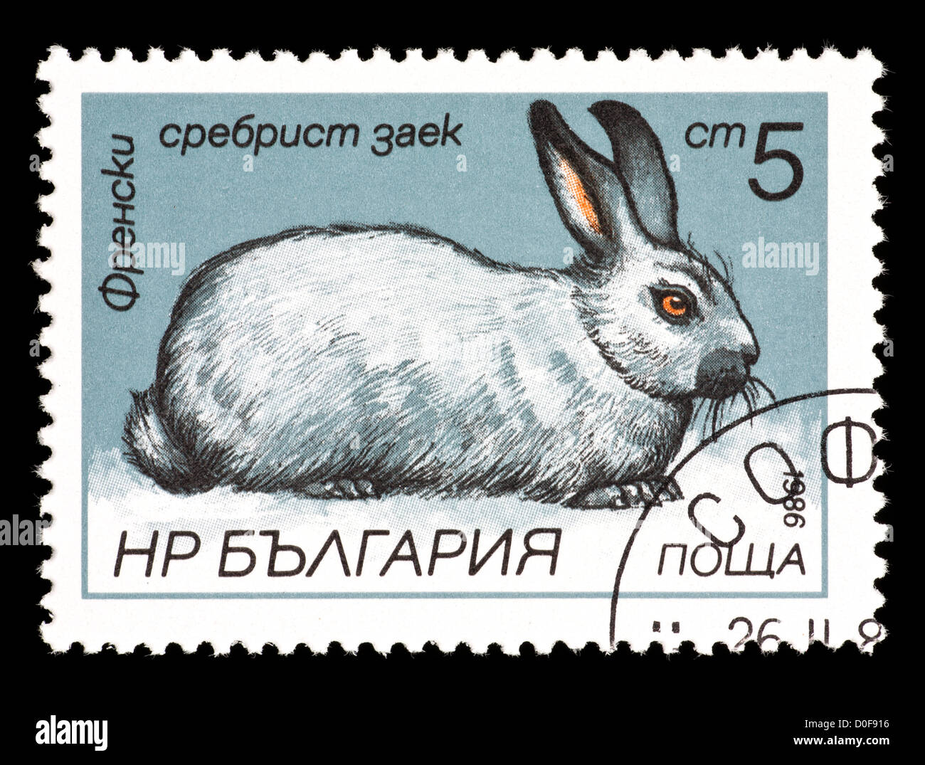 Postage stamp from Bulgaria depicting a rabbit Stock Photo - Alamy