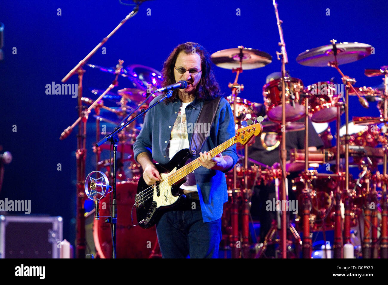 Nov. 21, 2012 - San Diego, CA, US - Prog-Rock legends RUSH performed at Valley View Casino Center in San Diego on November 21, 2012. Pictured: GEDDY LEE, NEIL PEART. (Credit Image: © Daniel Knighton/ZUMAPRESS.com) Stock Photo