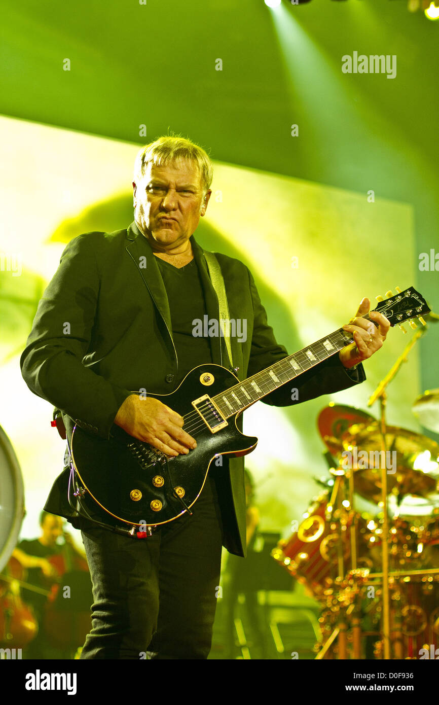 Nov. 21, 2012 - San Diego, CA, US - Prog-Rock legends RUSH performed at Valley View Casino Center in San Diego on November 21, 2012. Pictured: ALEX LIFESON. (Credit Image: © Daniel Knighton/ZUMAPRESS.com) Stock Photo