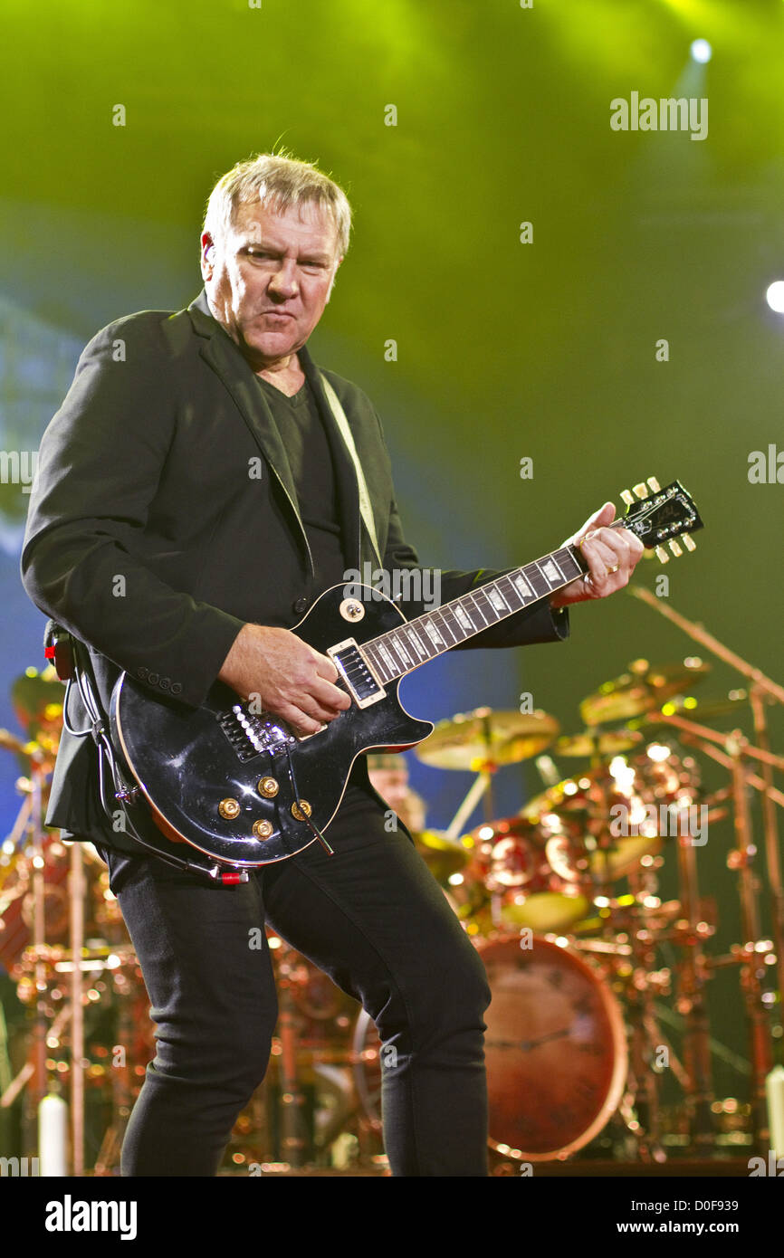 Nov. 21, 2012 - San Diego, CA, US - Prog-Rock legends RUSH performed at Valley View Casino Center in San Diego on November 21, 2012. Pictured: ALEX LIFESON. (Credit Image: © Daniel Knighton/ZUMAPRESS.com) Stock Photo