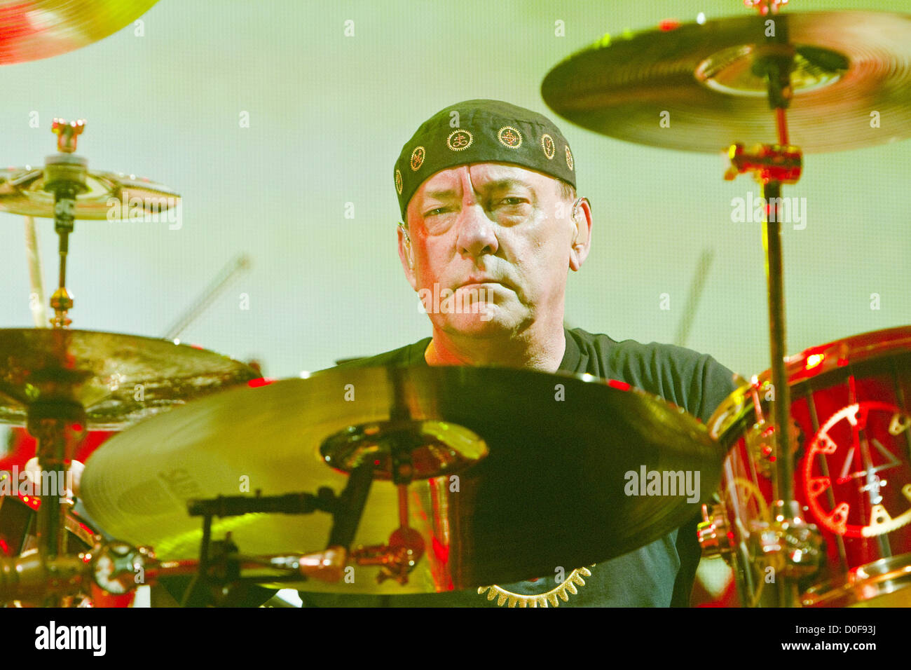 Nov. 21, 2012 - San Diego, CA, US - Prog-Rock legends RUSH performed at Valley View Casino Center in San Diego on November 21, 2012. Pictured: NEIL PEART. (Credit Image: © Daniel Knighton/ZUMAPRESS.com) Stock Photo