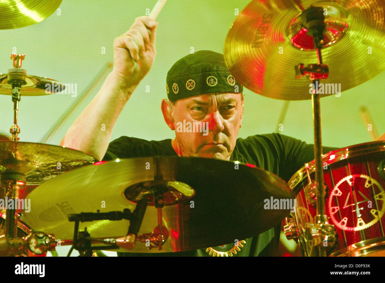 Nov. 21, 2012 - San Diego, CA, US - Prog-Rock legends RUSH performed at Valley View Casino Center in San Diego on November 21, 2012. Pictured: NEIL PEART. (Credit Image: © Daniel Knighton/ZUMAPRESS.com) Stock Photo