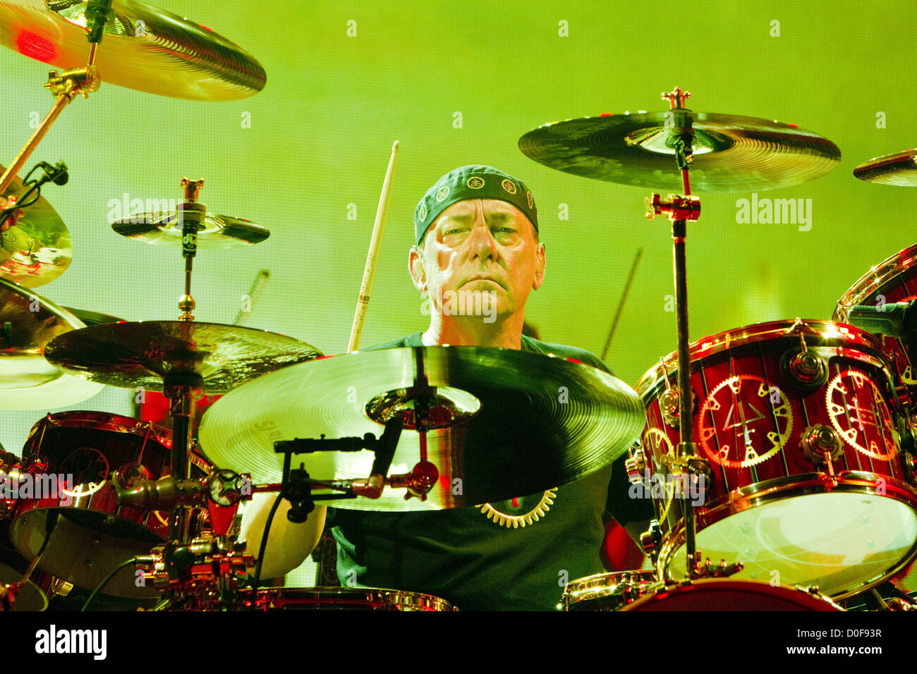 Nov. 21, 2012 - San Diego, CA, US - Prog-Rock legends RUSH performed at Valley View Casino Center in San Diego on November 21, 2012. Pictured: NEIL PEART. (Credit Image: © Daniel Knighton/ZUMAPRESS.com) Stock Photo