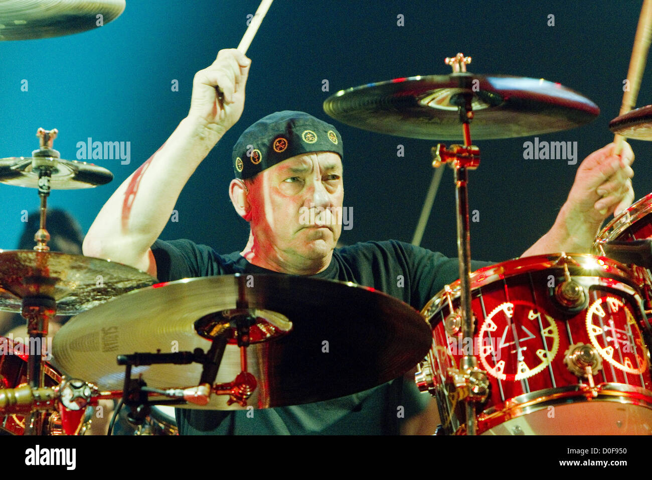 Nov. 21, 2012 - San Diego, CA, US - Prog-Rock legends RUSH performed at Valley View Casino Center in San Diego on November 21, 2012. Pictured: NEIL PEART. (Credit Image: © Daniel Knighton/ZUMAPRESS.com) Stock Photo