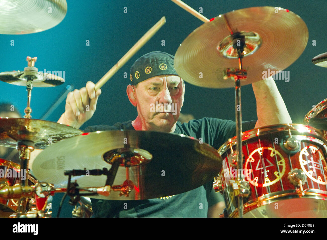 Nov. 21, 2012 - San Diego, CA, US - Prog-Rock legends RUSH performed at Valley View Casino Center in San Diego on November 21, 2012. Pictured: NEIL PEART. (Credit Image: © Daniel Knighton/ZUMAPRESS.com) Stock Photo