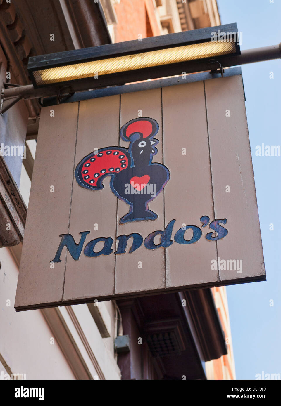 Nando's Restaurant Sign. Stock Photo