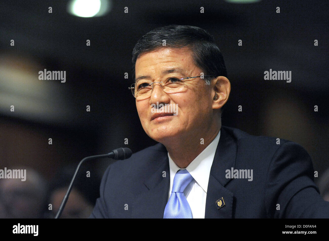 Secretary of Veterans Affairs Eric Shinseki testifies before Senate Committee on Appropriations on Ending Veterans' Homelessness May 20, 2010 in Washington, DC. Stock Photo