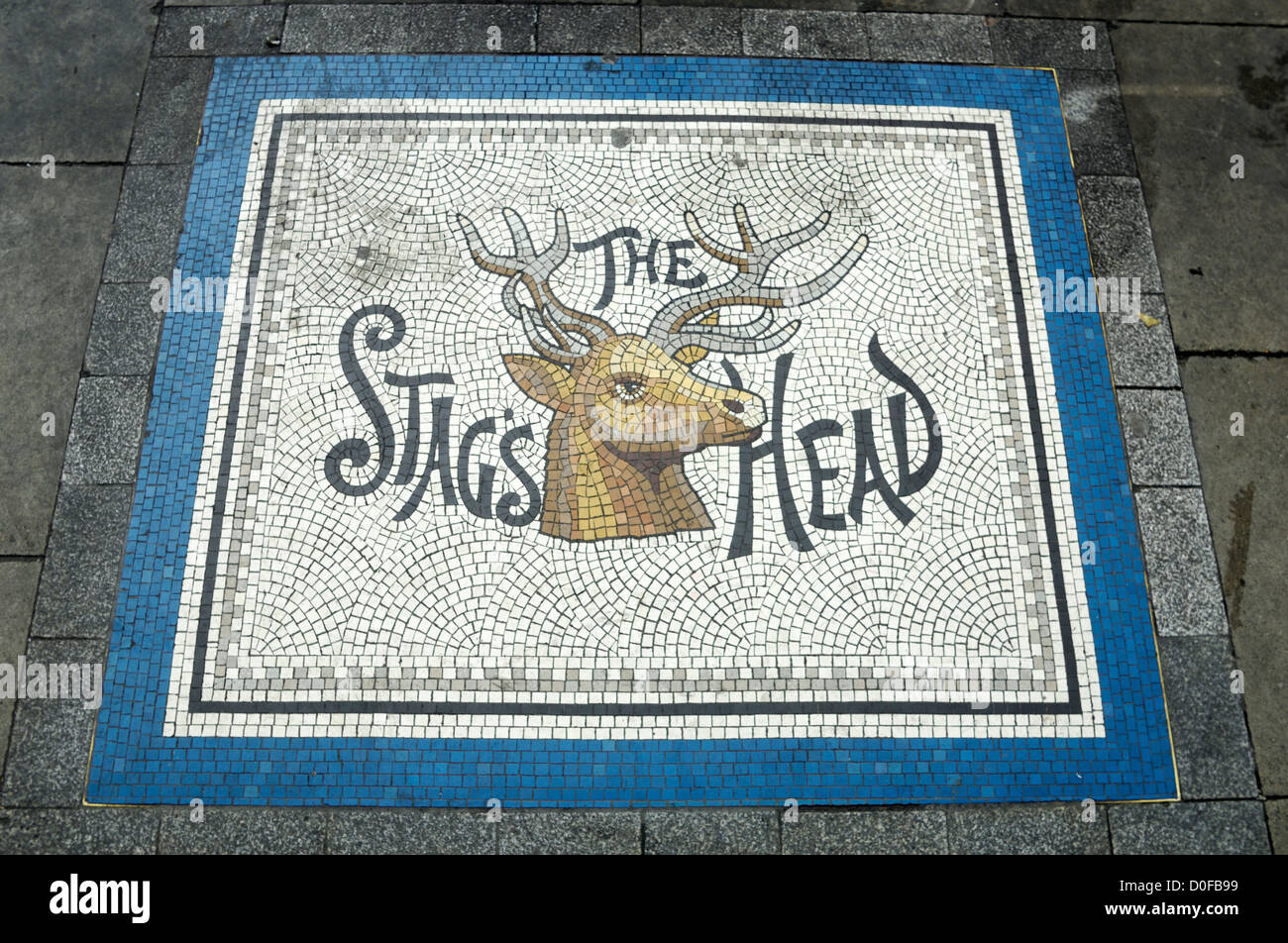 The Stag's Head mosaic, Dublin Stock Photo