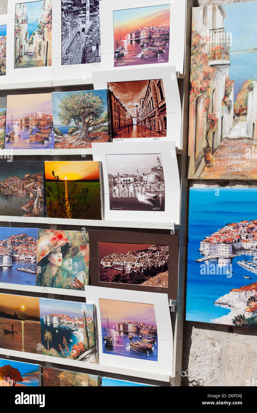 artwork souvenirs for sale. Dubrovnik Croatia Stock Photo Alamy