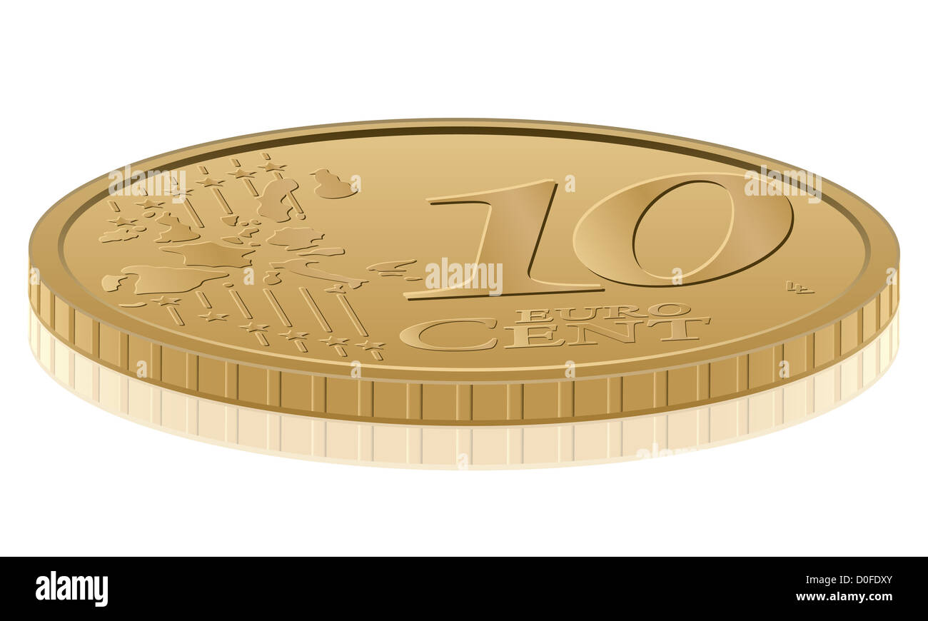 Euro coin on white background. Vector illustration Stock Photo - Alamy