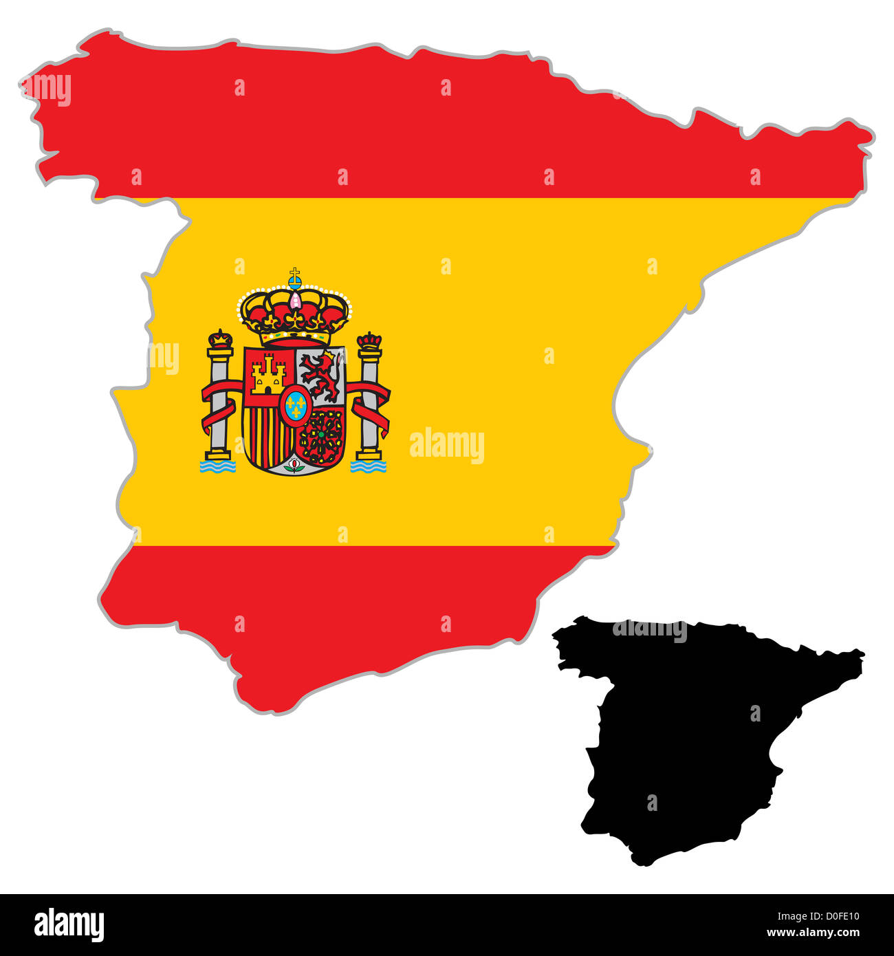Spain map flag on a white background. Vector illustrator Stock ...