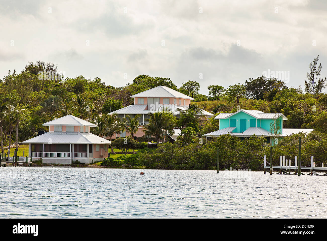 The loyalist village of New Plymouth Green Turtle Cay, Bahamas Stock