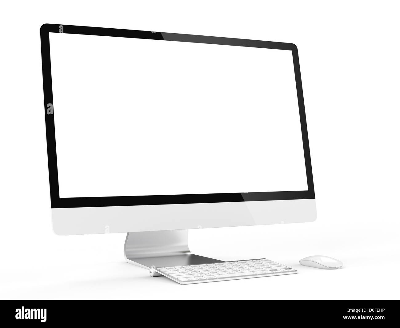 3d illustration of computer with blank screen isolated Stock Photo - Alamy