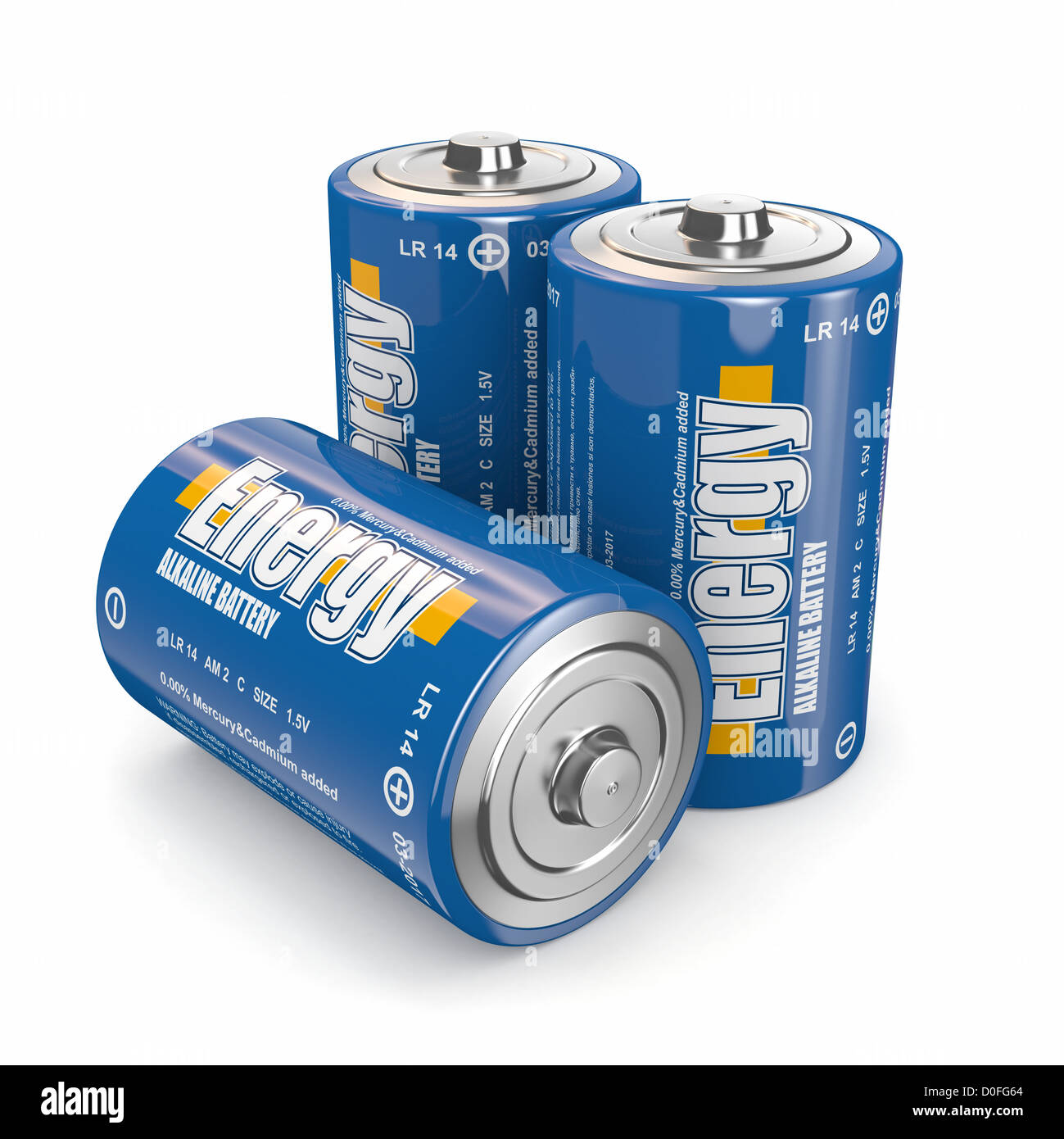 Energy batteries on white backround. Three-dimensional image. 3d Stock  Photo - Alamy