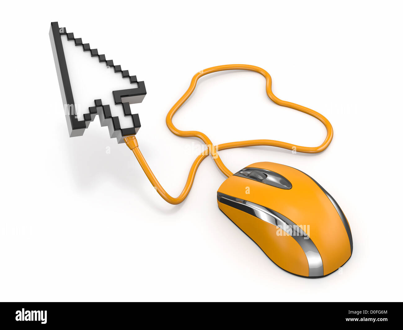 Computer mouse and cursor on white background. 3d Stock Photo - Alamy