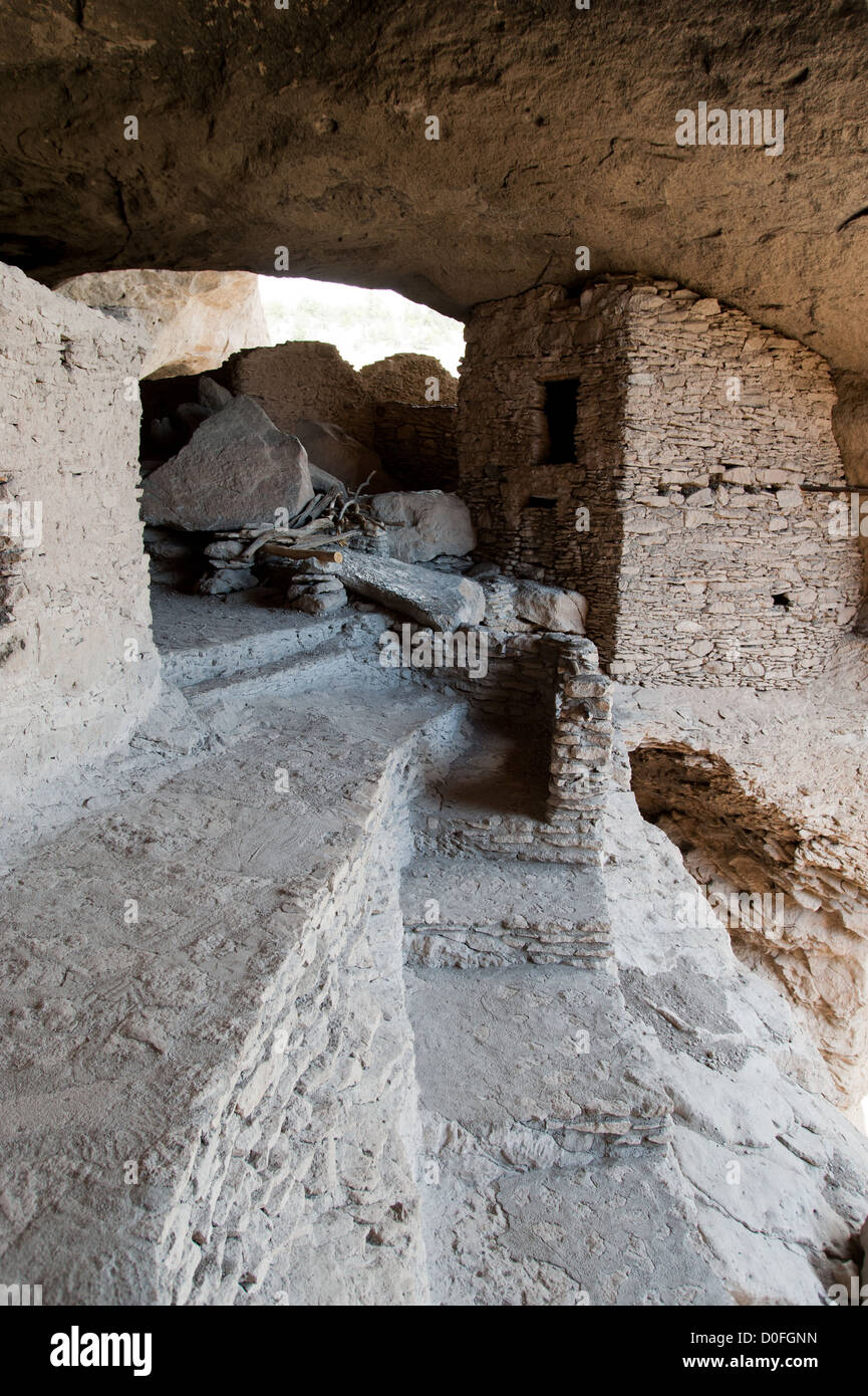 Ruins at the Gila Cliff Dwellings National Monument, NM. Stock Photo