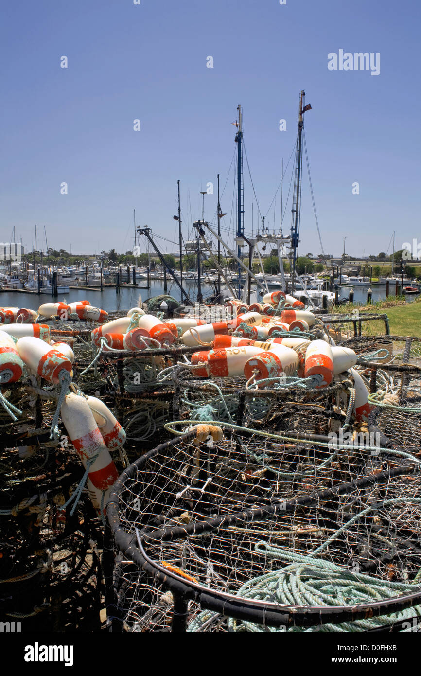 OR00218-00...OREGON - Crab pots in the Port Of Brookings Harbor in Brookings. Stock Photo