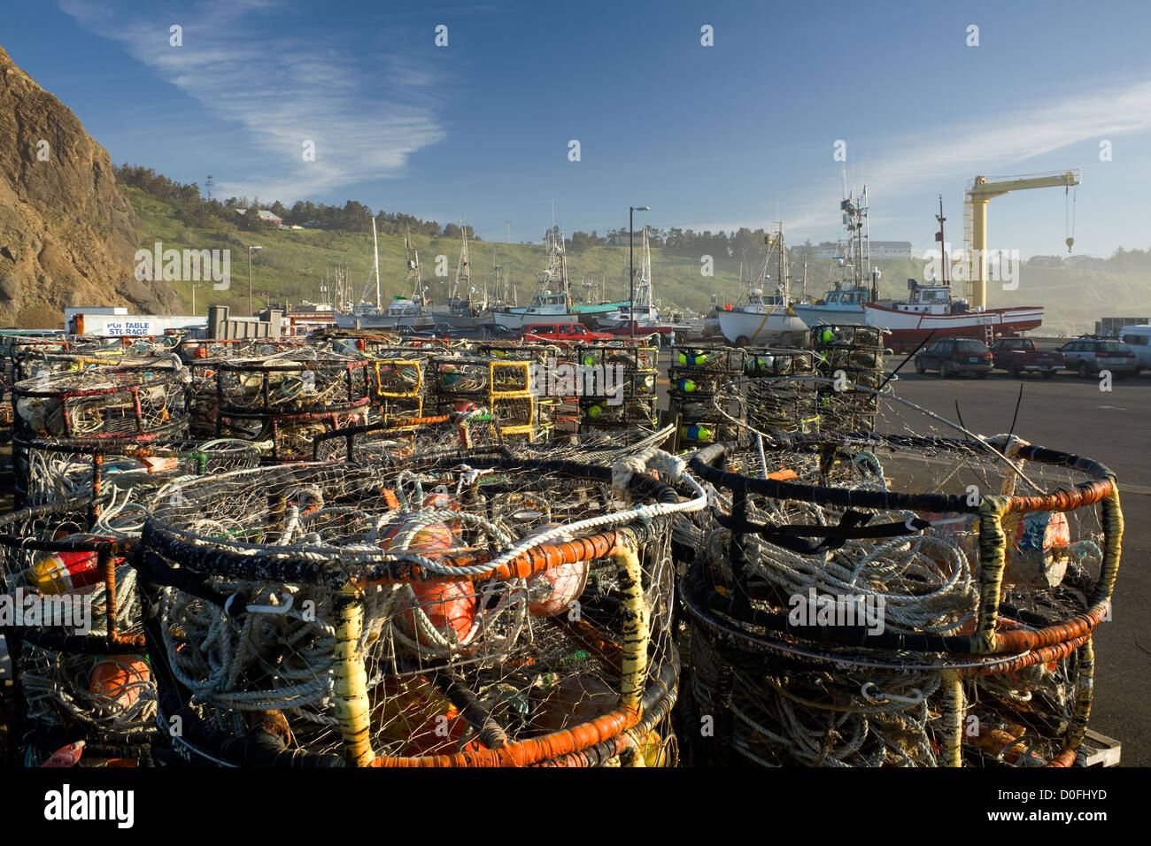 OR0024100...OREGON Crab pots in boat launching area at the Port