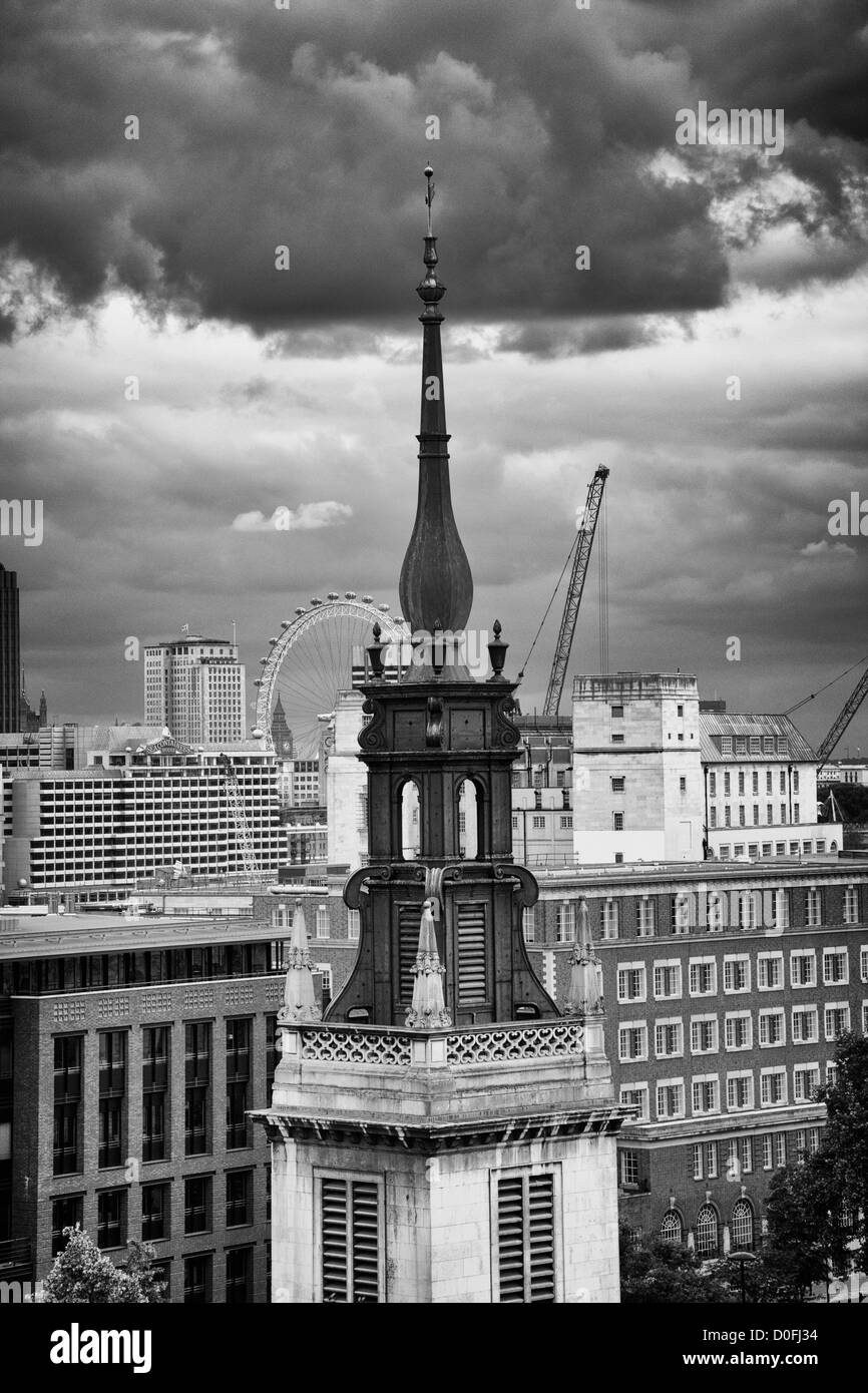 Black clouds over London - View from One New Change Centre Stock Photo