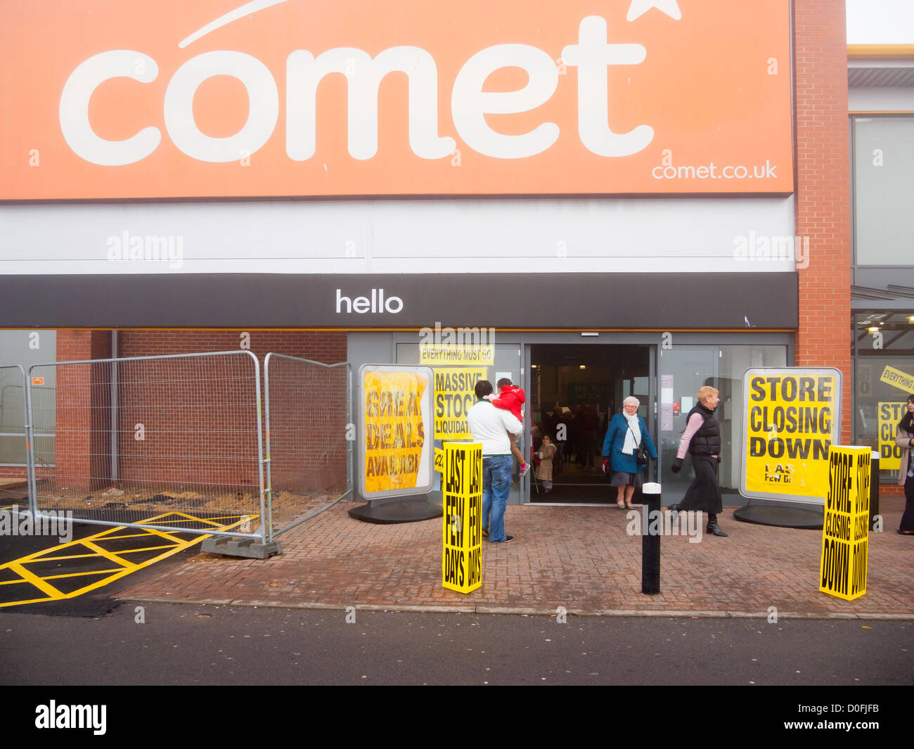 Comet electrical goods chain store at Teesside Park Stockton in administration and on its last day of trading 24 November 2012 Stock Photo