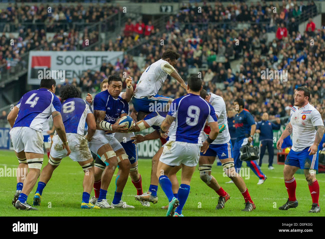 2012-11-24. Saint Denis (France). Rugby test match France (22) vs Samoa (14). Iosefa Tekori Samoa). Photo Frédéric Augendre Stock Photo