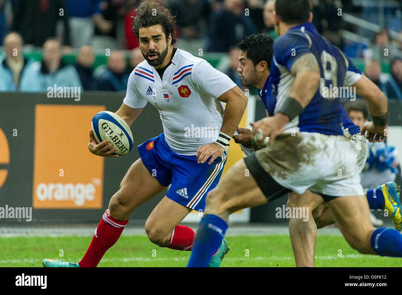 2012-11-24. Saint Denis (France). Rugby test match France (22) vs Samoa (14). Yoann Huget (France). Photo Frédéric Augendre Stock Photo