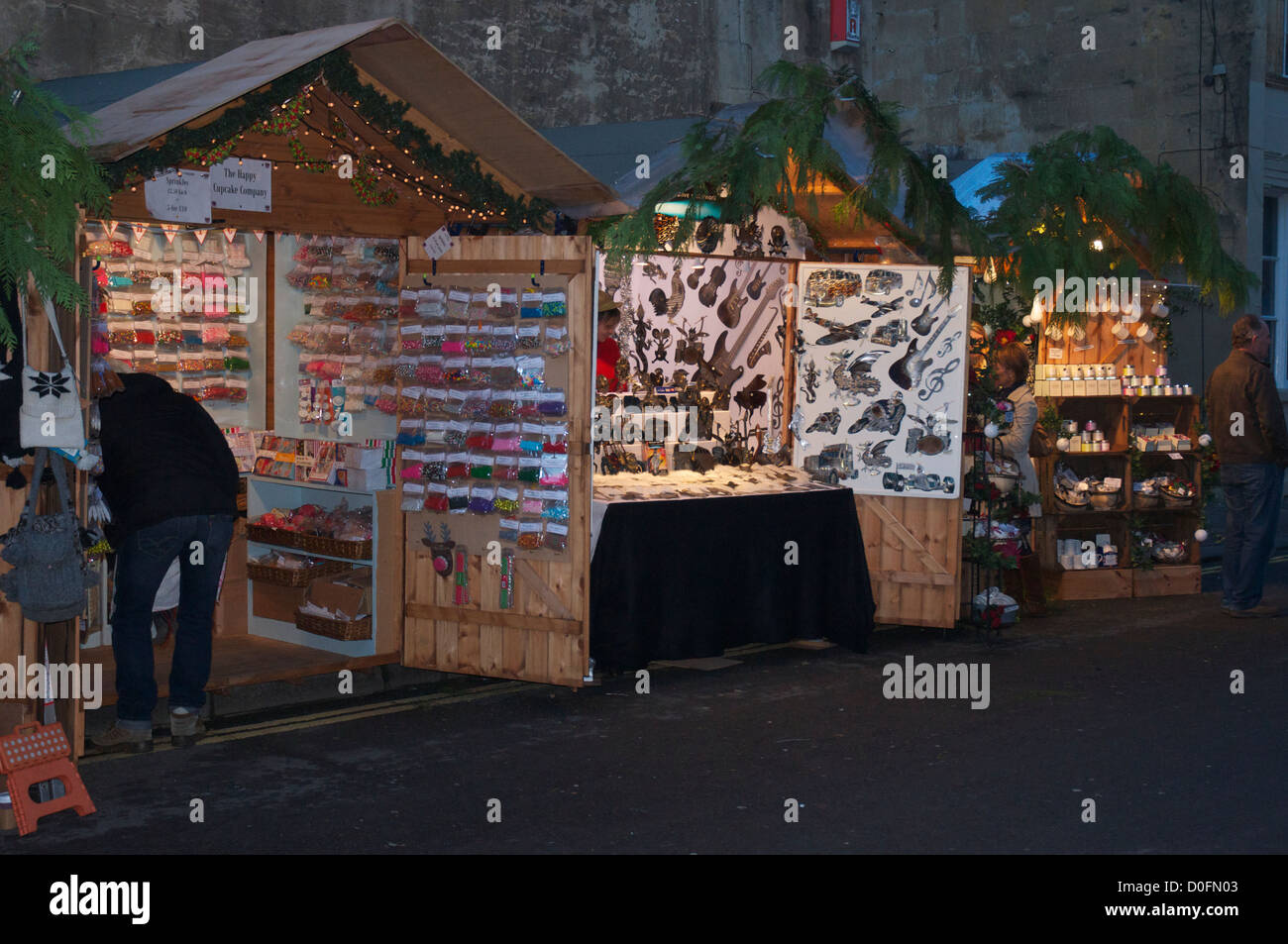 Bath Christmas market stalls Stock Photo Alamy