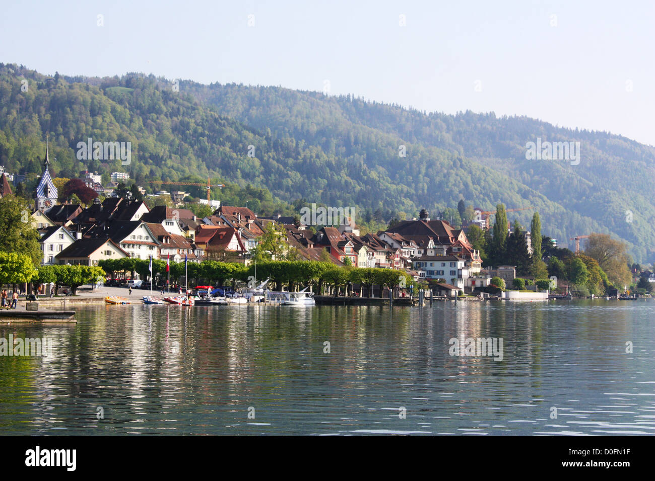 Lake houses in Zug, Switzerland Stock Photo Alamy