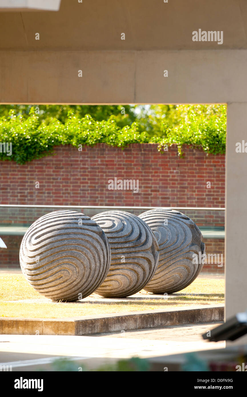 Sculpture representing pollen grains in the gardens of RBG Kew's Wakehurst Place in West Sussex UK. Stock Photo