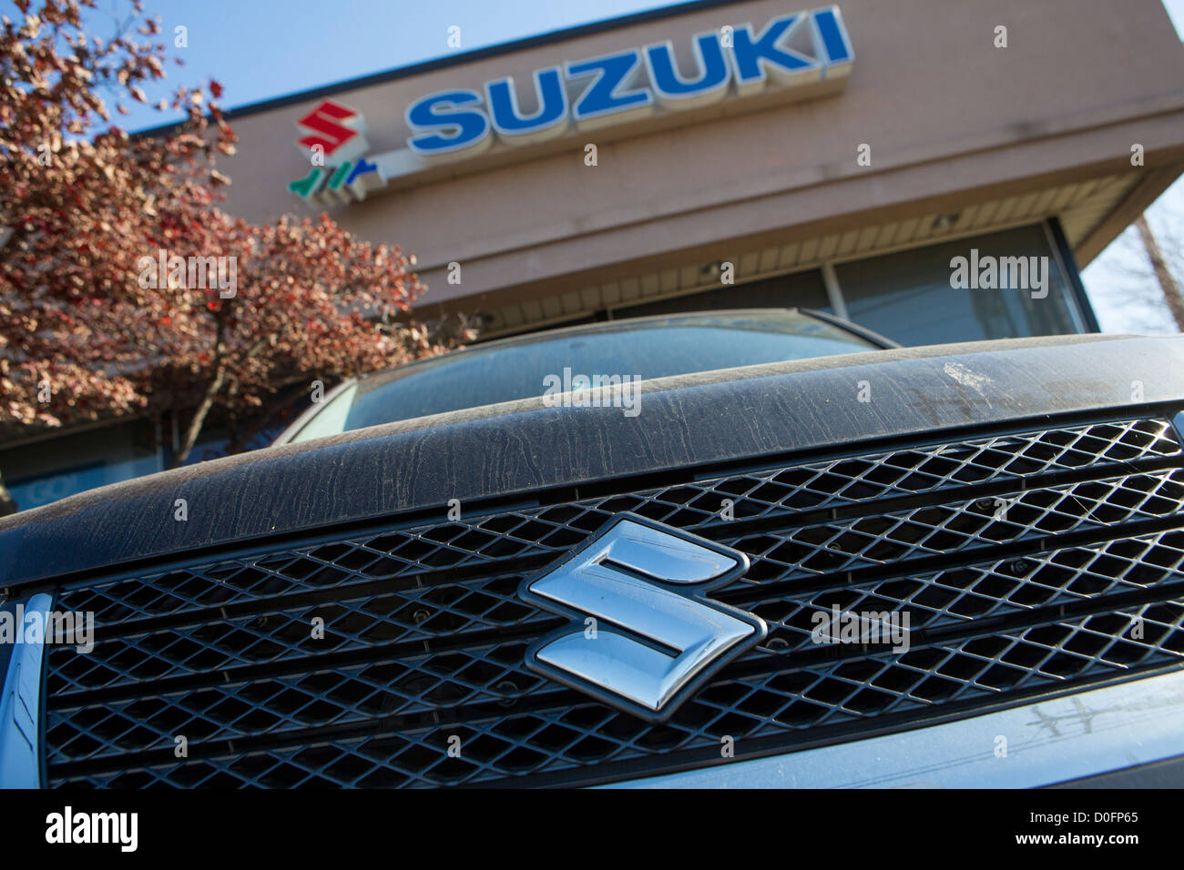 A Suzuki car dealership in the United States.  Stock Photo