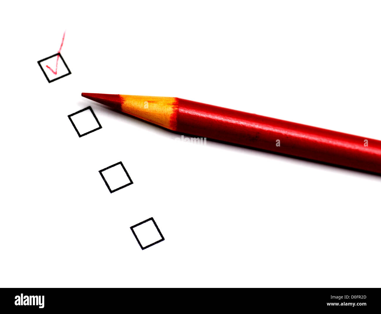 Checklist Of Options From Excellent To Poor Stock Photo Alamy