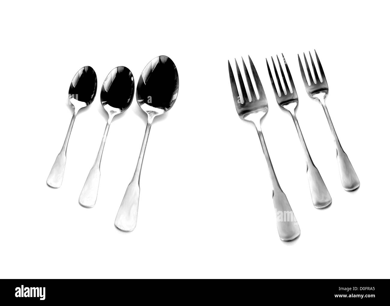 Silverware forks isolated on white background Stock Photo