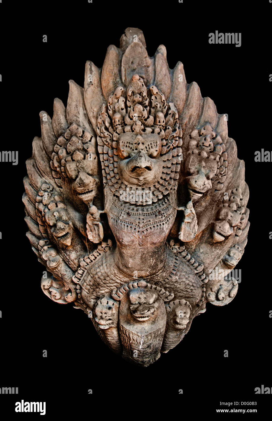 Naga Head Khmer Art Baphuon style 11th - 12 th Century AD National Museum Bangkok Thailand Stock Photo