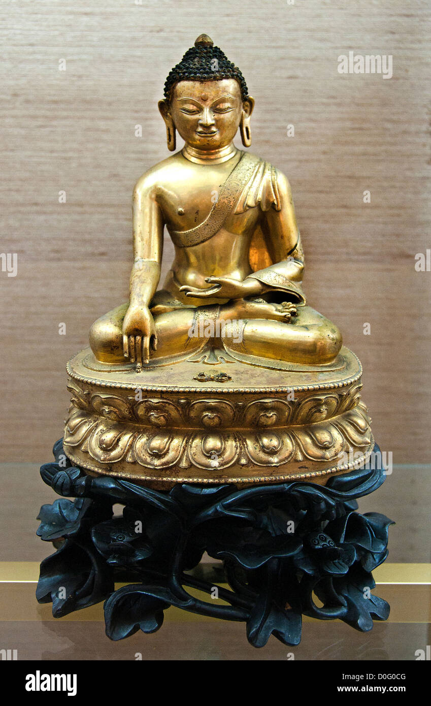 Buddha Vajrasana Tibet Nepal Stock Photo