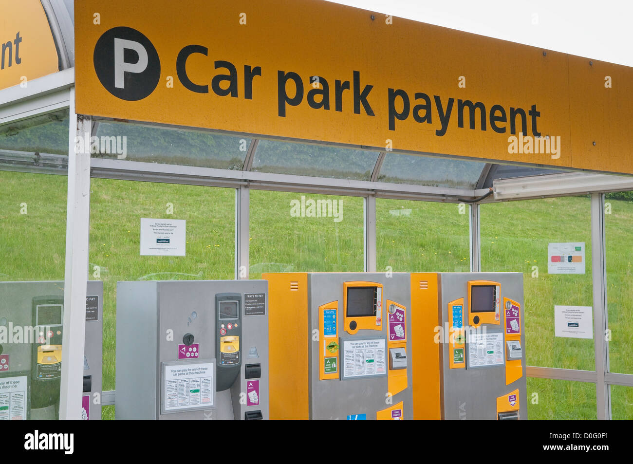 Car Park Payment at Stansted Airport Stock Photo